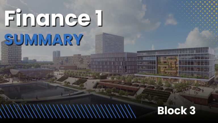 Finance 1 EUR (IBEB year 2, block 3) 3 Finance 1 Summary