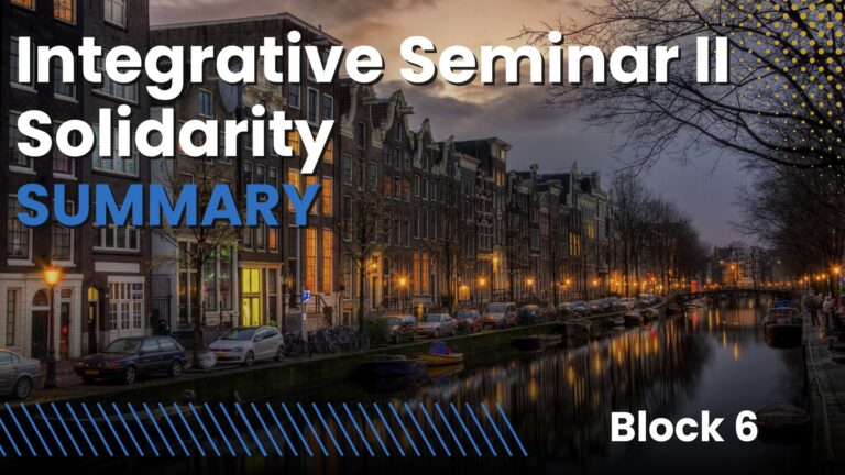 Integrative Seminar II Solidarity Summary Banner